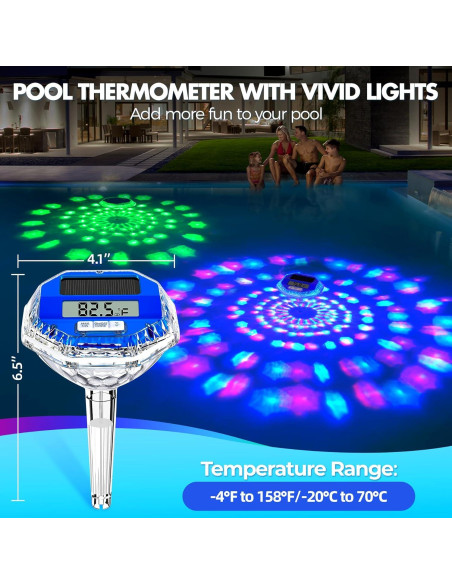 Termómetro Digital de Piscina Solar Pircaath CT910L IP68 Termómetro Digital de Piscina Solar Pircaath CT910L IP68