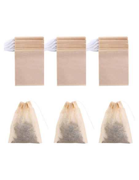 Bolsas de Filtro de Té Desechables BEFORYOU 400 Pcs 5x7 cm Bolsas de Filtro de Té Desechables BEFORYOU 400 Pcs 5x7 cm