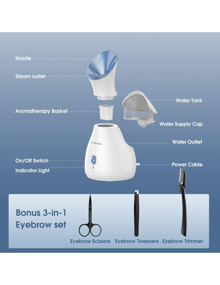 Vaporizador Facial 2en1 Newbealer Azul 170ml Aromaterapia Vaporizador Facial 2en1 Newbealer Azul 170ml Aromaterapia
