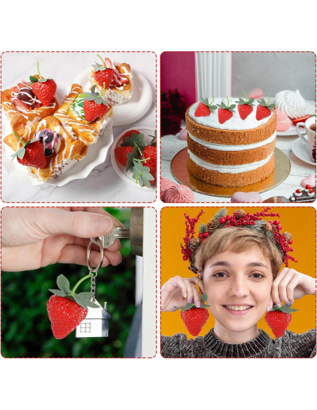 10 Fresas Artificiales de Plástico Hariendny para Decoración 10 Fresas Artificiales de Plástico Hariendny para Decoración