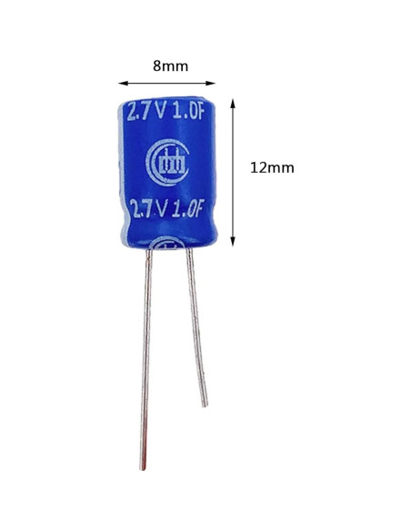 10 Pcs Super Capacitor 2.7V 1F Cermant Tipo Enrollado 10 Pcs Super Capacitor 2.7V 1F Cermant Tipo Enrollado