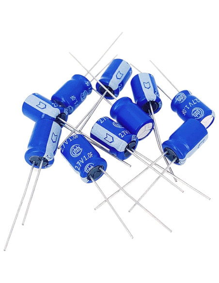 10 Pcs Super Capacitor 2.7V 1F Cermant Tipo Enrollado 10 Pcs Super Capacitor 2.7V 1F Cermant Tipo Enrollado