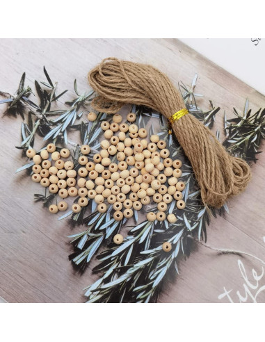 Perlas de Madera Natural INSPIRELLE 4500pcs 6mm con Cuerda