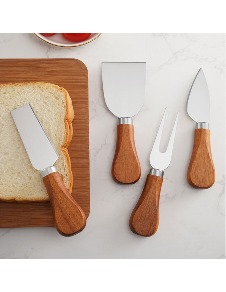 Juego de Cuchillos para Queso YUANQIAN 4 Piezas Acero Inoxidable Juego de Cuchillos para Queso YUANQIAN 4 Piezas Acero Inoxidable