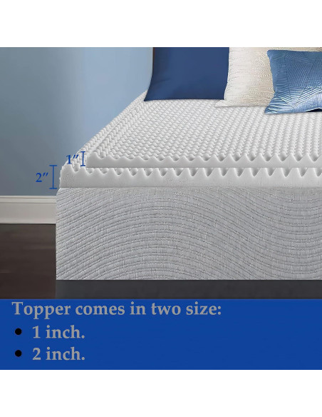Topper de Espuma Convoluta Spring Sleep 1 Pulgada Individual Blanco Topper de Espuma Convoluta Spring Sleep 1 Pulgada Individual Blanco