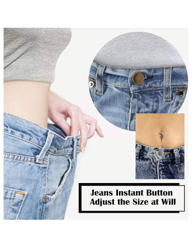 Botones de Pin Mejorados TOOVREN para Jeans - 8 Conjuntos Ajustables