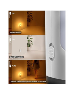 Luz Nocturna Enchufable DORESshop Amarillo Ámbar 2Pack 30/60/100LM 2