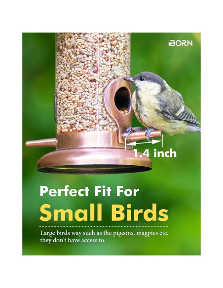 Comedero para Aves Colgante iBorn Cobre 400g 2 Puertos Comedero para Aves Colgante iBorn Cobre 400g 2 Puertos