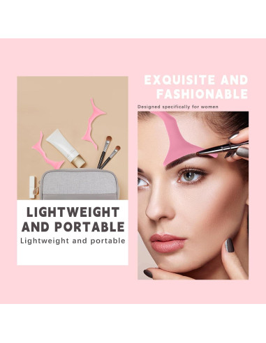 Plantillas de Cejas de Silicona HOSAILY 6 Formas Reutilizables