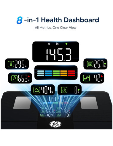 Báscula Inteligente GE CS20F para Peso Corporal 181 kg Bluetooth