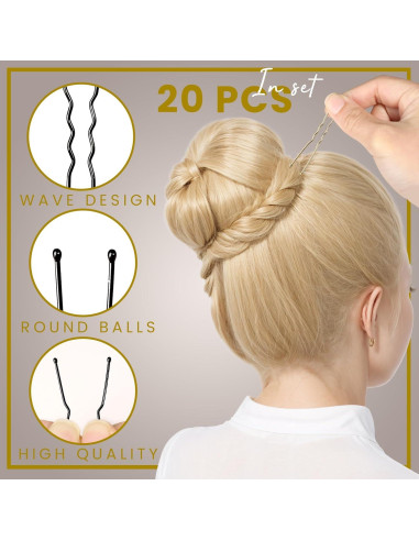 Redes para Cabello Invisibles YGDZ 40 Piezas 50cm Beige