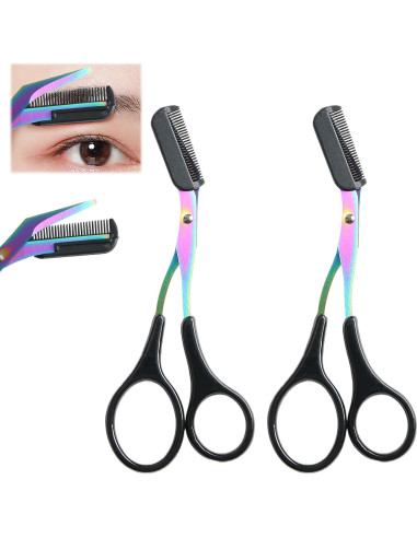 Kit de Tijeras para Cejas Jawfait con Peine - Acero Inoxidable