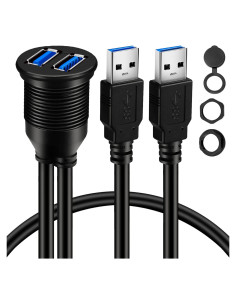 Cable de Extensión USB 3.0 BATIGE 0.3m Doble para Coche Barco