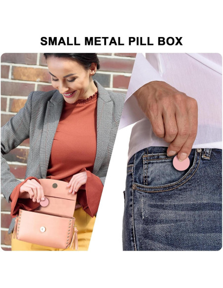 Estuche para Pastillas Pequeño SOBAHIDO - Metal Impermeable Rosa Estuche para Pastillas Pequeño SOBAHIDO - Metal Impermeable Rosa