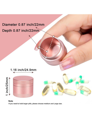 Estuche para Pastillas Pequeño SOBAHIDO - Metal Impermeable Rosa