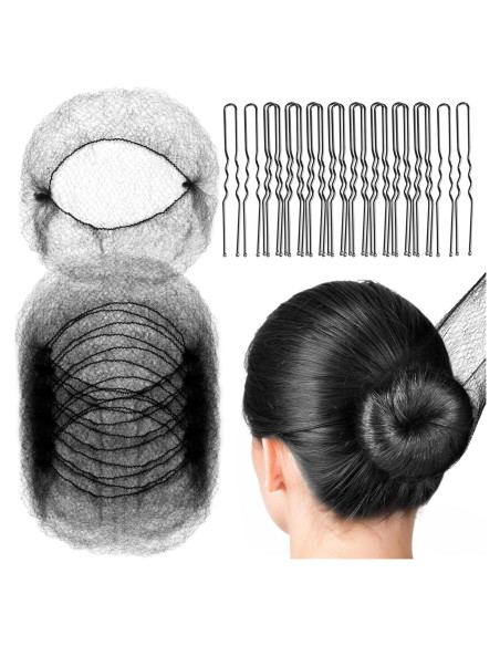 Juego de Redes para el Cabello FANDAMEI - 20 Unidades Invisibles y 40 Pasadores Juego de Redes para el Cabello FANDAMEI - 20 Unidades Invisibles y 40 Pasadores
