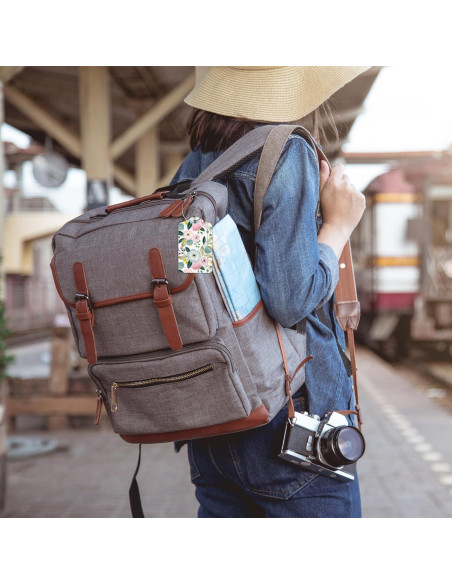 2 Etiquetas de Equipaje EOBKLAX Floral Cuero Sintético 7.3x11.6cm 2 Etiquetas de Equipaje EOBKLAX Floral Cuero Sintético 7.3x11.6cm