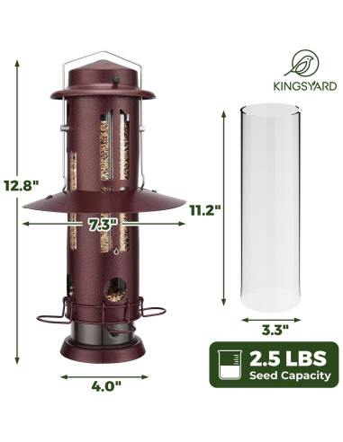 Comedero para Aves Kingsyard Metalico Antiardillas 1.13kg