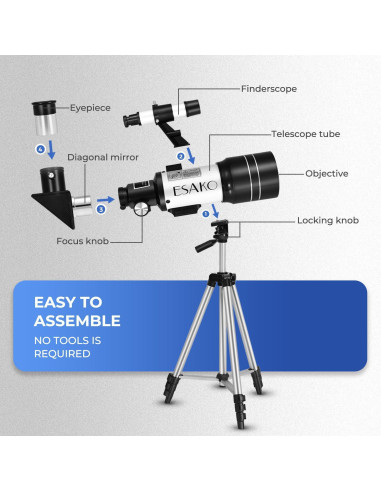 Telescopio ESAKO 70mm para Niños y Principiantes con Accesorios