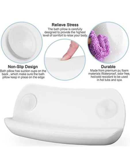 Almohada de Baño Antideslizante KODENG 25x13cm Impermeable Almohada de Baño Antideslizante KODENG 25x13cm Impermeable