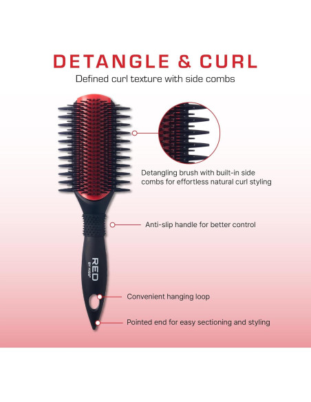 Cepillo Desenredante Red By Kiss - Doble Cara, Negro Mate Cepillo Desenredante Red By Kiss - Doble Cara, Negro Mate