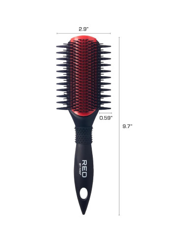Cepillo Desenredante Red By Kiss - Doble Cara, Negro Mate