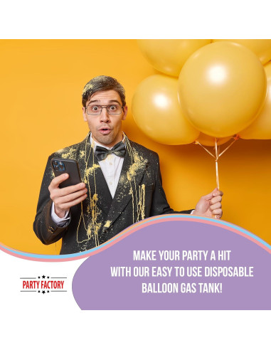 Tanque de Helio Party Factory 7 Pies Cúbicos para 30 Globos