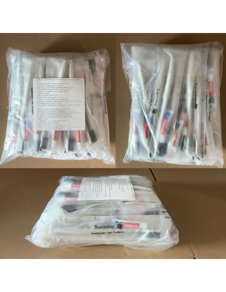 Cepillos de Dientes Desechables Xuezoioy con Pasta - Paquete de 30 Cepillos de Dientes Desechables Xuezoioy con Pasta - Paquete de 30