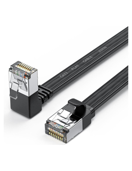 Cable Ethernet CAT 7 JUXIN 0.91M 90 Grados 10Gbps Blindado Cable Ethernet CAT 7 JUXIN 0.91M 90 Grados 10Gbps Blindado