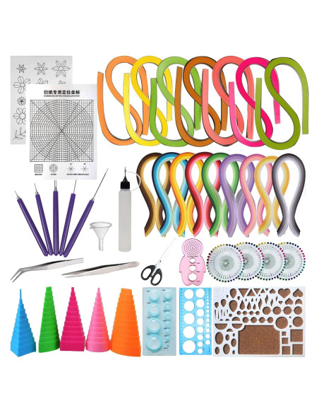 Kit de Quilling de Papel Woohome 33 PCS con 1600 Tiras Kit de Quilling de Papel Woohome 33 PCS con 1600 Tiras