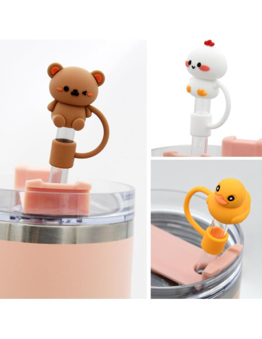 Cubiertas de Popote de Silicona Haungry 6 Piezas para Taza Stanley
