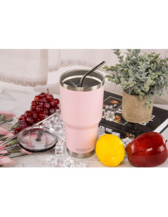 Taza de Acero Inoxidable D-S 30oz Rosa Sakura Doble Pared 2