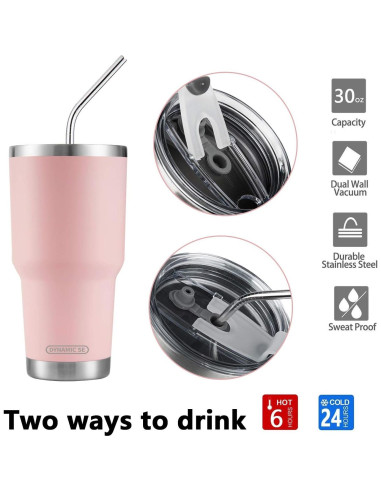 Taza de Acero Inoxidable D-S 30oz Rosa Sakura Doble Pared