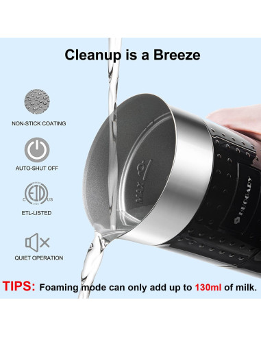 Espumador y Vaporizador de Leche Eléctrico Huogary N21-B 300ml