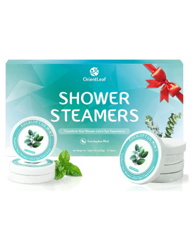 Bombas de Ducha Aromaterapia Eucalipto Menta ORIENTLEAF - 8 Piezas