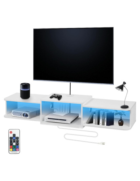Soporte de TV flotante Qupui 120 cm con LED y puertos USB Soporte de TV flotante Qupui 120 cm con LED y puertos USB