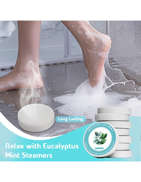 Bombas de Ducha Aromaterapia Eucalipto Menta ORIENTLEAF - 8 Piezas Bombas de Ducha Aromaterapia Eucalipto Menta ORIENTLEAF - 8 Piezas