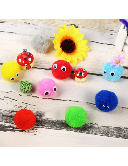 Set de 120 Pompones de 5cm Pllieay en 13 Colores para Manualidades Set de 120 Pompones de 5cm Pllieay en 13 Colores para Manualidades