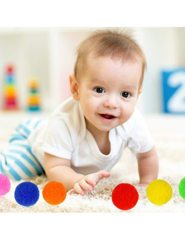 Set de 120 Pompones de 5cm Pllieay en 13 Colores para Manualidades