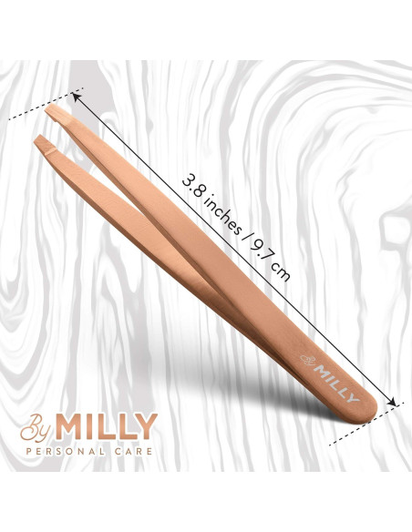 Pinzas Inclinadas de Acero Inoxidable By MILLY - Oro Rosa Pinzas Inclinadas de Acero Inoxidable By MILLY - Oro Rosa