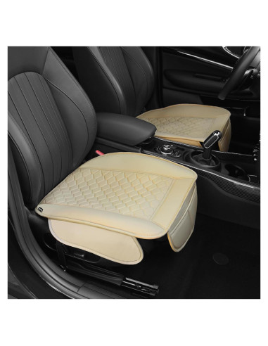Cubiertas de Asiento de Coche Elantrip Beige 2 Pcs Antideslizantes