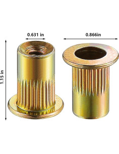 Tuerca de Remache Wensilon 1/2-13 Acero Zincado Amarillo 20Pcs 2