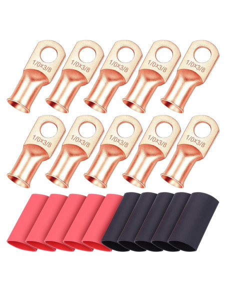 Conectores de Terminal de Batería iGreely 1/0 AWG 3/8" - 10 Pcs Conectores de Terminal de Batería iGreely 1/0 AWG 3/8" - 10 Pcs