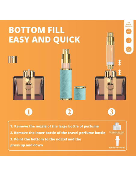 Botella de Perfume Rellenable FENHON 5ml Azul A Prueba de Fugas Botella de Perfume Rellenable FENHON 5ml Azul A Prueba de Fugas