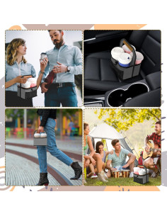 Portavasos Reutilizable Slcinwzdt para 4 Bebidas - Gris 2