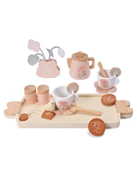 Juego de té de madera MONT PLEASANT 18 piezas para niños Juego de té de madera MONT PLEASANT 18 piezas para niños