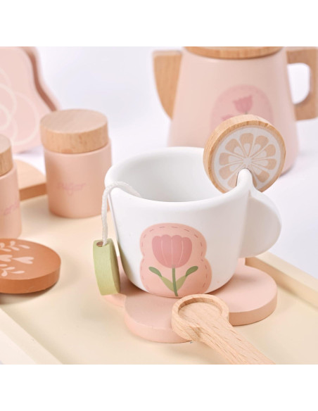 Juego de té de madera MONT PLEASANT 18 piezas para niños Juego de té de madera MONT PLEASANT 18 piezas para niños