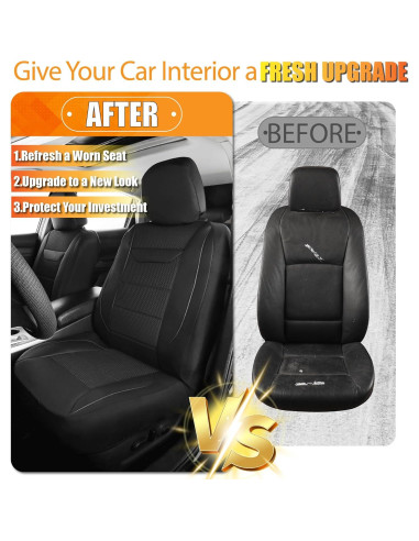 Funda de Asiento de Coche Kingphenix 2 Pack Universal Negro