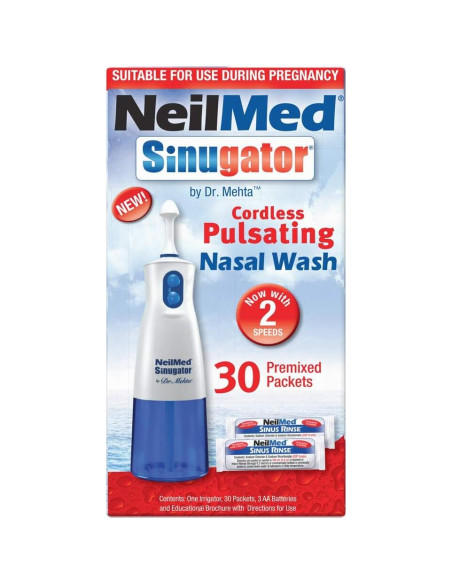 Kit de Lavado Nasal Sin Cable NeilMed Sinugator 30 Paquetes Kit de Lavado Nasal Sin Cable NeilMed Sinugator 30 Paquetes