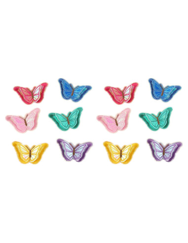12 Parches Bordados Mariposa 3D Zhiheng - Decoración Ropa